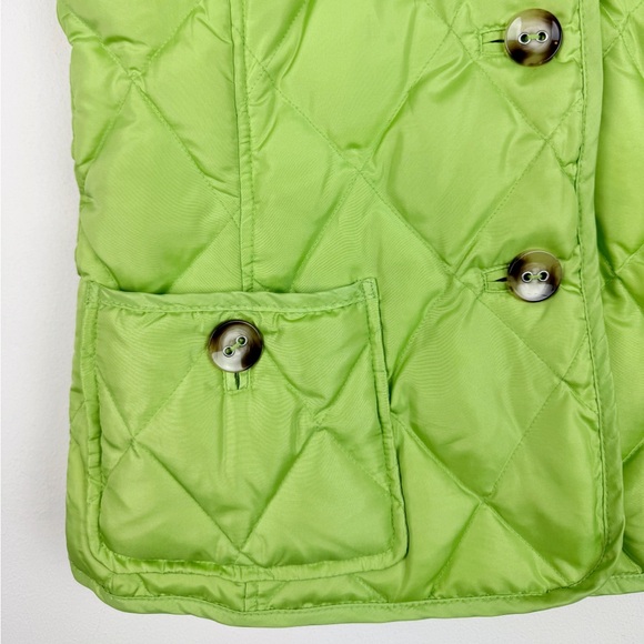 Talbots Lime Green Quilted Puffer Vest - Picture 3 of 8